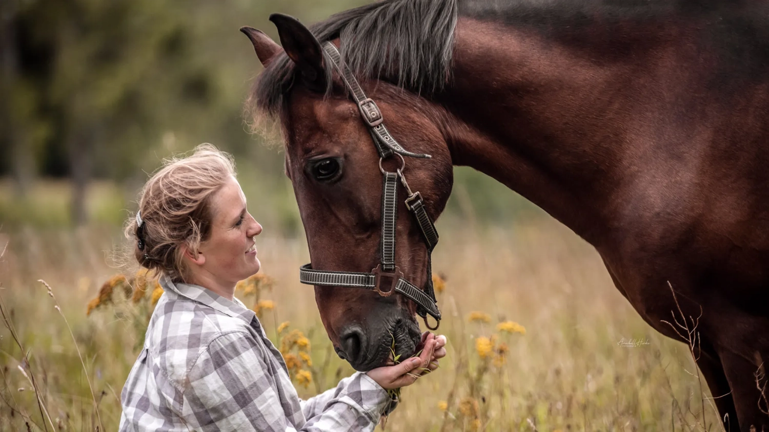Annika Malzahn mit Pferd von Visionäre Pferdeosteopathie